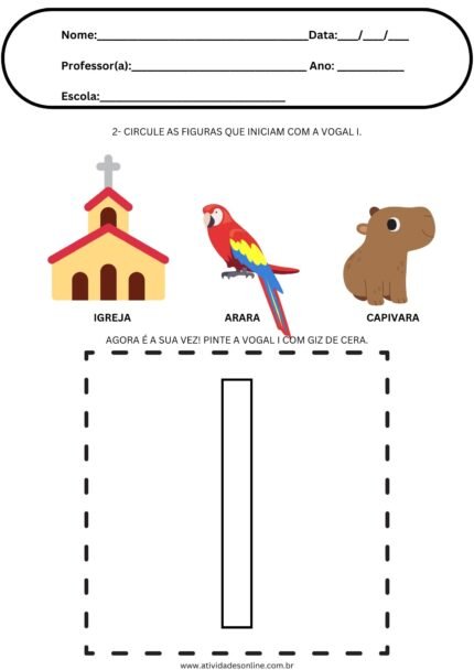 Atividades vogal i