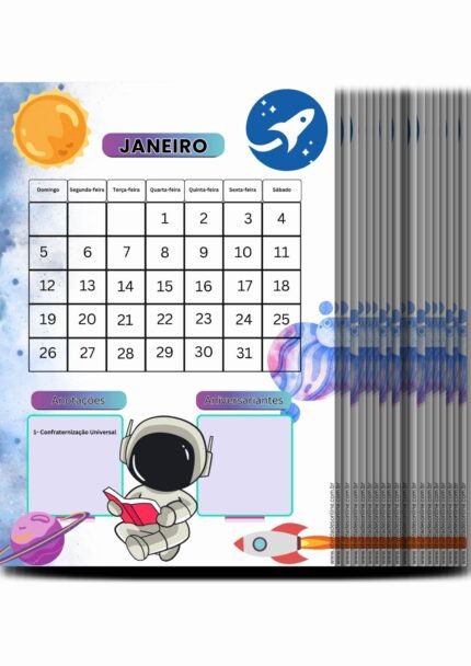 Calendário 2025 PDF Astronautas